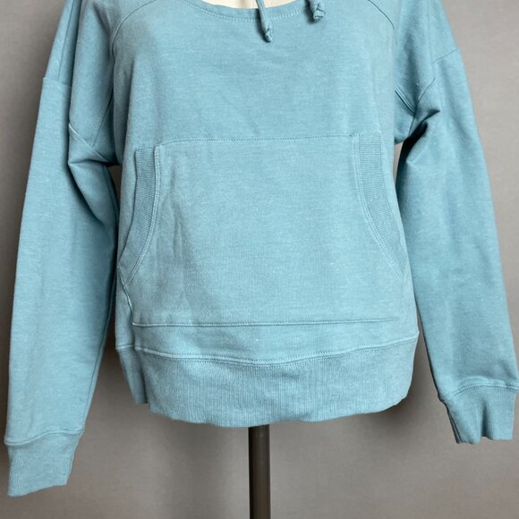 Marika Hoodie Sweatshirt Women Cutout Detail Heather Blue Smoke French Terry Med - Picture 5 of 13